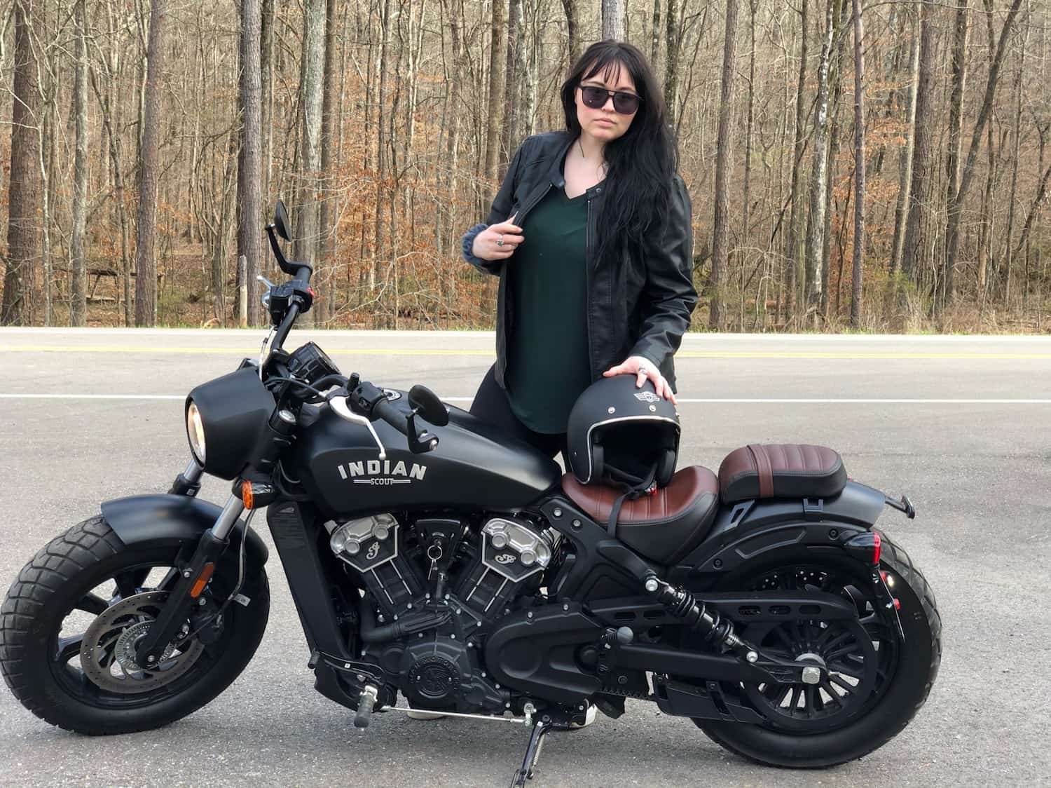 Samantha with a Motorcycle